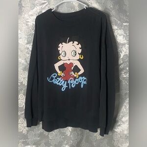 Women's Betty Boop Gray Casual Pullover Sweatshirt Size XXL